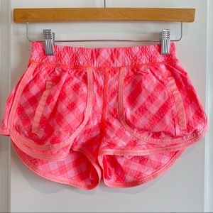 Ivivva Coral Plaid Metallic Shorts Sz 10